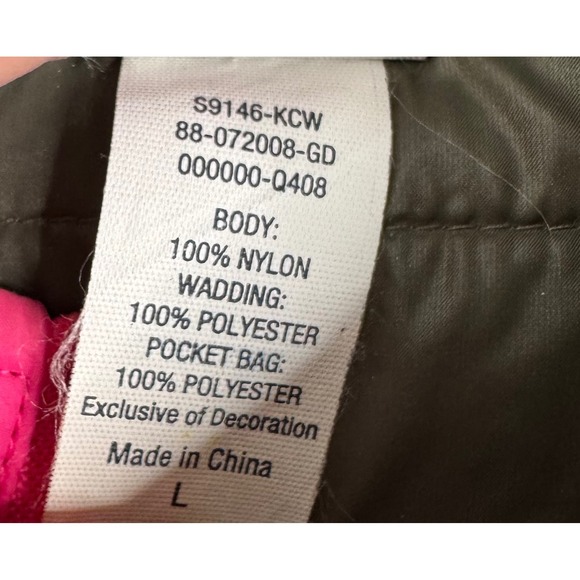 Champion Puffer Vest Womens Sz  L Pink Sleeveless Zip Front Lightweight Layering - Picture 5 of 8